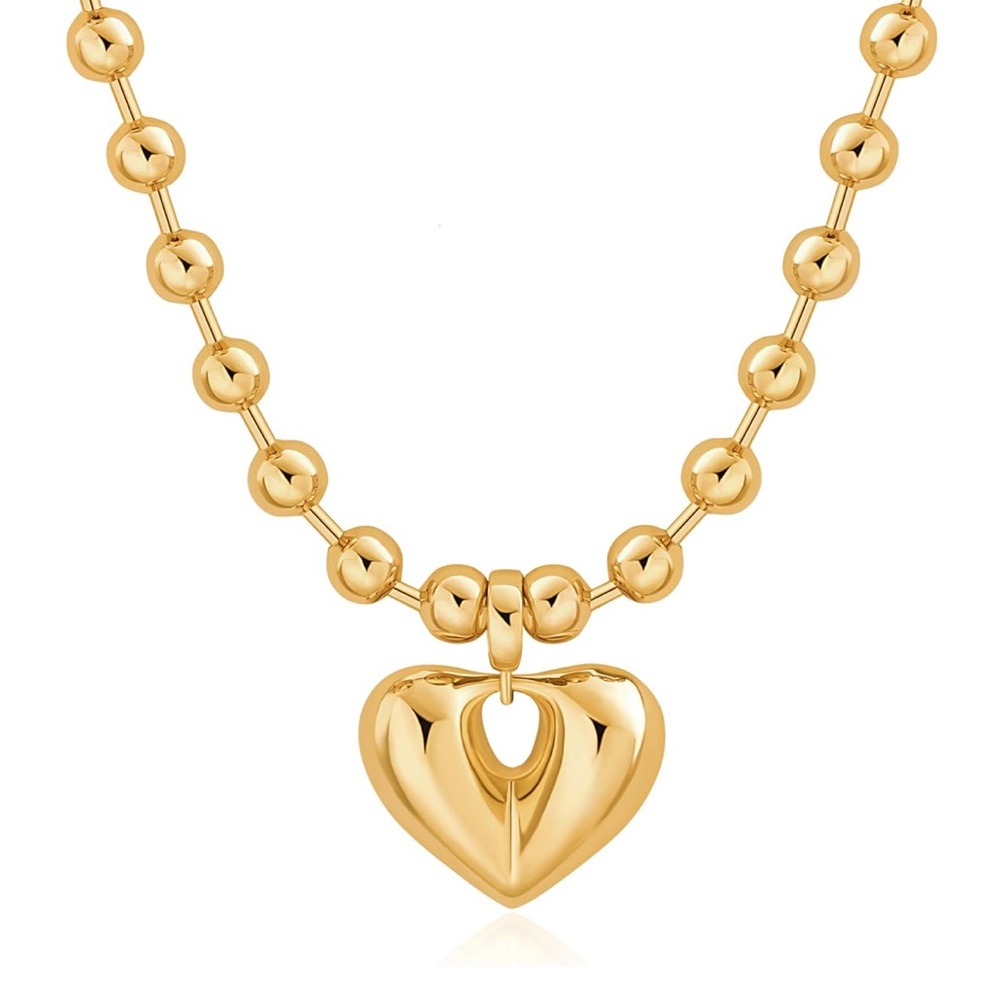 Gold Heart Pendant Necklace
